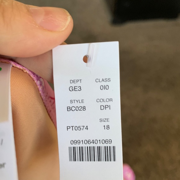 J. Crew Pink Floral Side Ruched Swimsuit Sz.18 One Piece NWT, - Picture 9 of 10